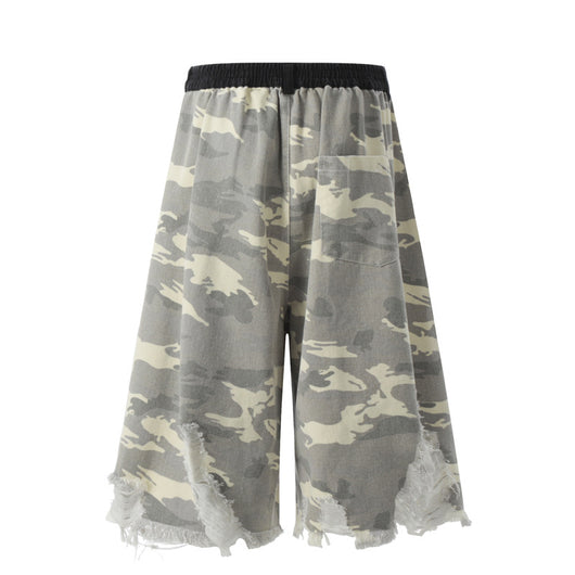 Shorts Camuflaje Hip Hop con Bordados de Personajes Estilo Americano - Image 2