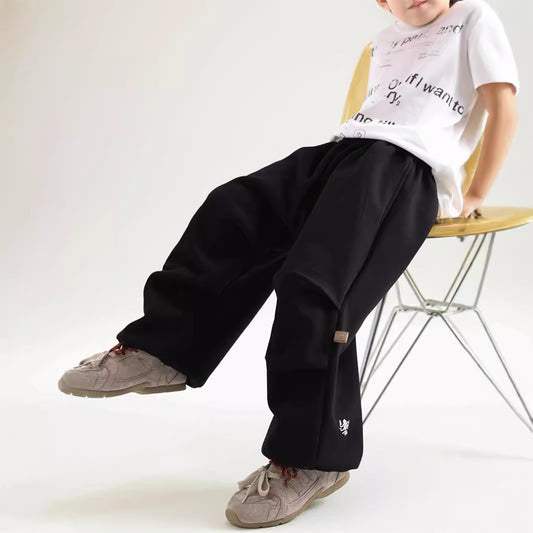 Pantalones Tejidos Forrados Cálidos para Niños - Diseño Versátil y Cómodo