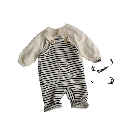Overol Infantil Rayas Coreano Unisex - Casual y Cómodo - Image 9