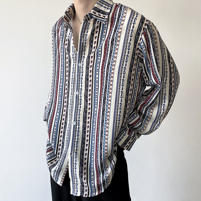 Camisa Retro Europea de Manga Larga para Vacaciones - Image 14