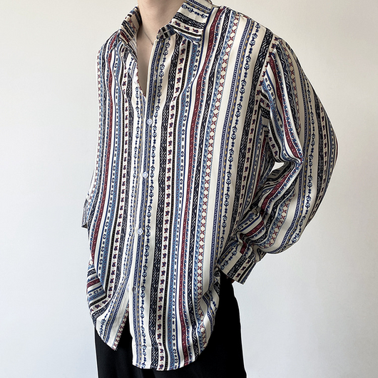 Camisa Retro Europea de Manga Larga para Vacaciones - Image 14