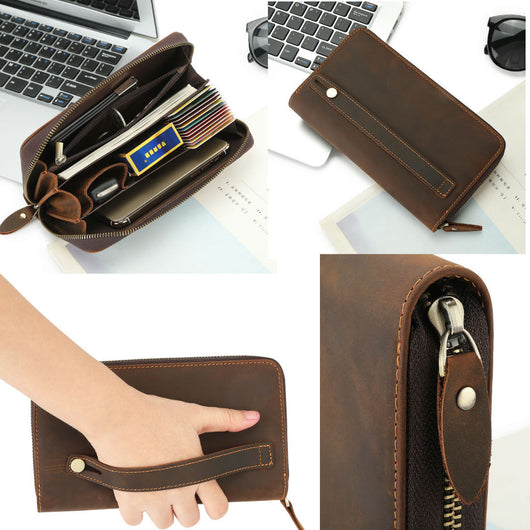 Bolsa de Cuero Genuino para Hombre Estilo Retro Clásico con Gran Capacidad - Image 16