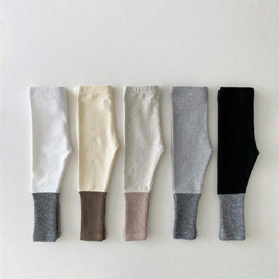 Leggings de Algodón Elastizado con Combinación de Colores para Niñas - Image 9