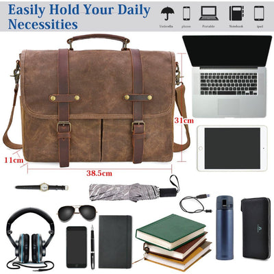 Bolso Ejecutivo Retro de Lona Impermeable para Hombre - Image 8
