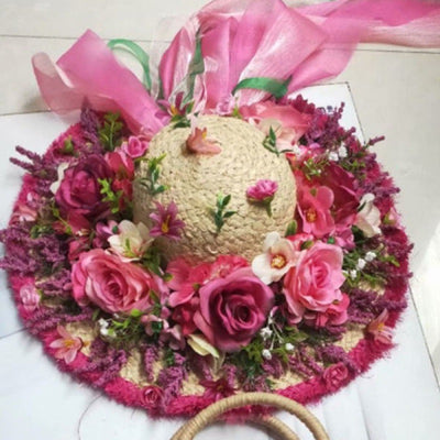 Sombrero de Paja Púrpura con Flor para Mujer - Estilo Raffia - Image 38