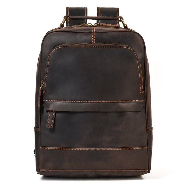 Mochila de Cuero Genuino Retro para Hombre - Gran Capacidad de Viaje - Image 4