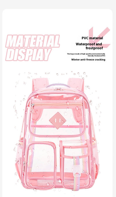 Mochila Escolar Transparente Impermeable para Primaria y Secundaria - Image 15