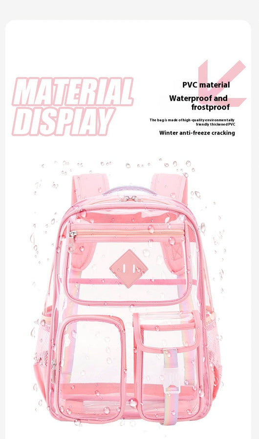 Mochila Escolar Transparente Impermeable para Primaria y Secundaria - Image 15