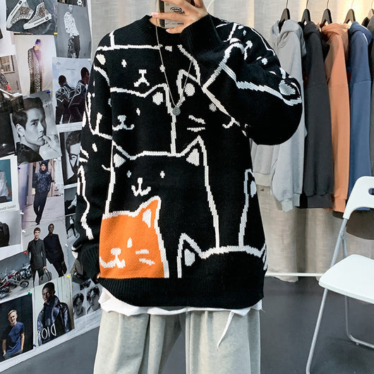 Suéter Tejido Estilo Hong Kong con Estampado Kitty