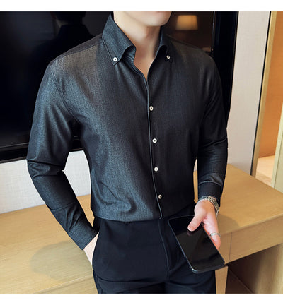 Camisa Denim de Manga Larga para Hombre - Image 9