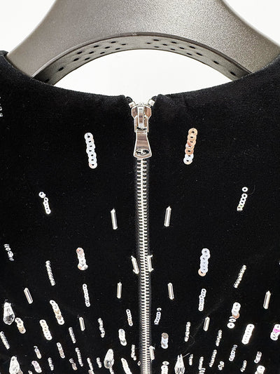 Vestido Midi de Terciopelo con Cuentas - Conjunto Elegante - Image 13
