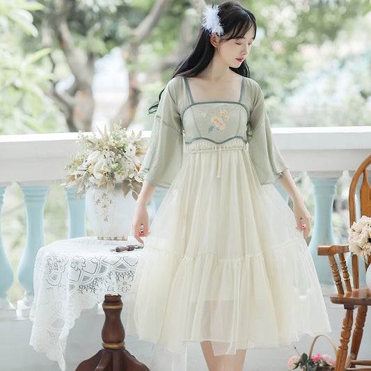 Hanfu Tradicional Mejorado con Bordado Guofeng Xianqi