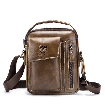 Bolsa Mensajero de Cuero Genuino para Hombre - Primera Capa - Image 3