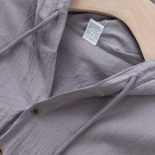 Camisa sin Mangas de Lino con Capucha para Hombre - Image 12