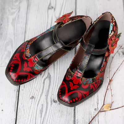 Tacones Altos Étnicos Artesanales con Flores - Estilo Retro para Mujer - Image 10