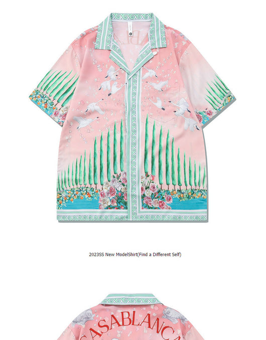 Conjunto de Camisa y Shorts Estampada Cuello Cubano - Lujo Casual de Alta Moda - Image 21