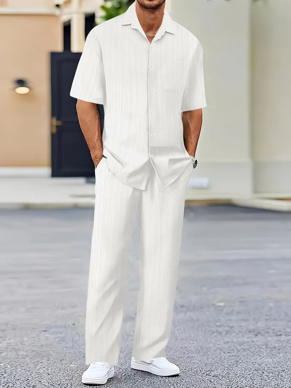 Traje Ejecutivo de Manga Corta en Colores Sólidos para Hombre