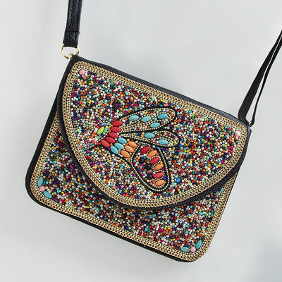 Bolso Bohemio Étnico con Cuentas y Compartimiento para Teléfono - Image 9
