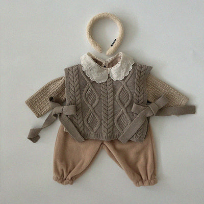 Blusa Infantil de Algodón Grueso con Cuello de Encaje - Image 20