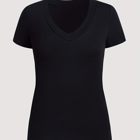 Blusa Escote V Ajustada para Mujer