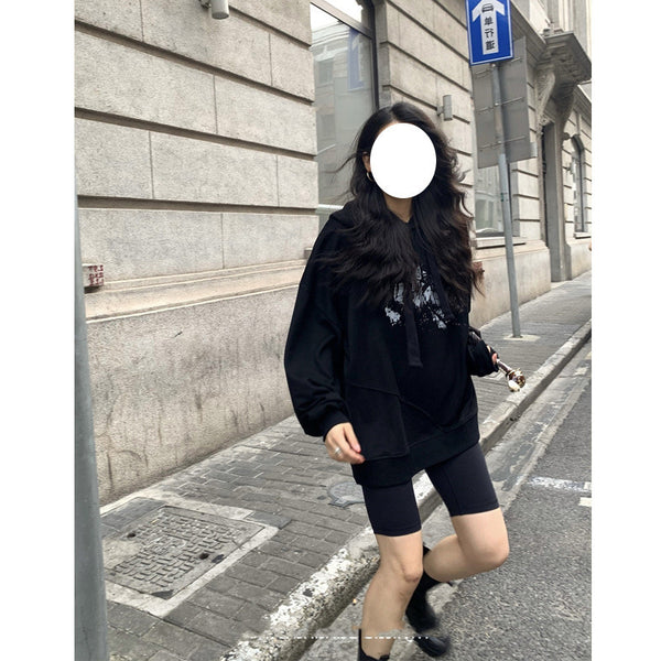 Sudadera Estilo Urbano Americana con Capucha y Estampado Oversize