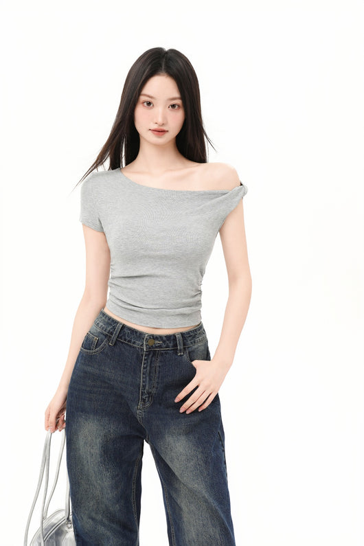 Blusa Corta Hombros Descubiertos Ajustada para Mujer - Image 3