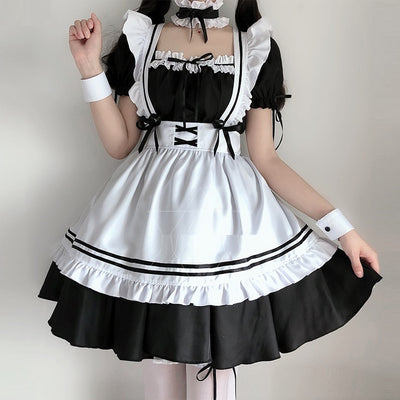 Disfraz de Sirvienta Lolita Rojo para Gatos - Vestido Maid