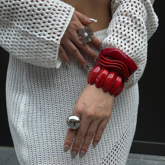Pulsera Geométrica Roja Minimalista Estilo Europeo - Image 16