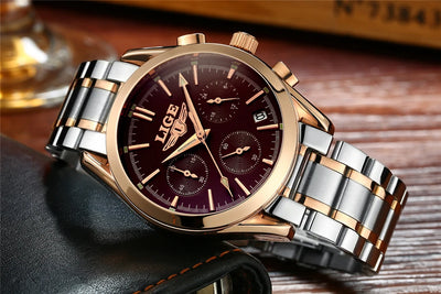 Reloj de Negocios Deportivo Acero Inoxidable Multifuncional con Calendario - Image 18