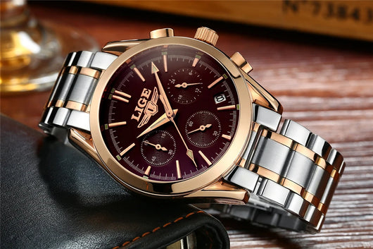 Reloj de Negocios Deportivo Acero Inoxidable Multifuncional con Calendario - Image 18