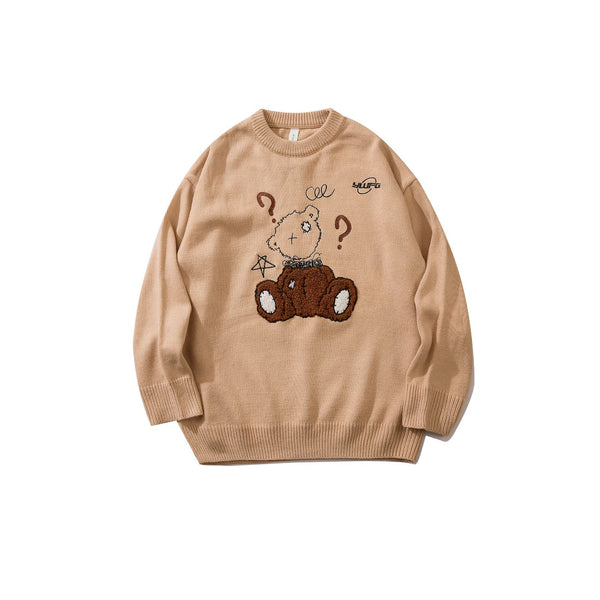 Suéter de Cuello Redondo con Diseño Cartoon Urbano para Hombre