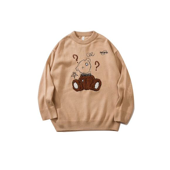 Suéter de Cuello Redondo con Diseño Cartoon Urbano para Hombre