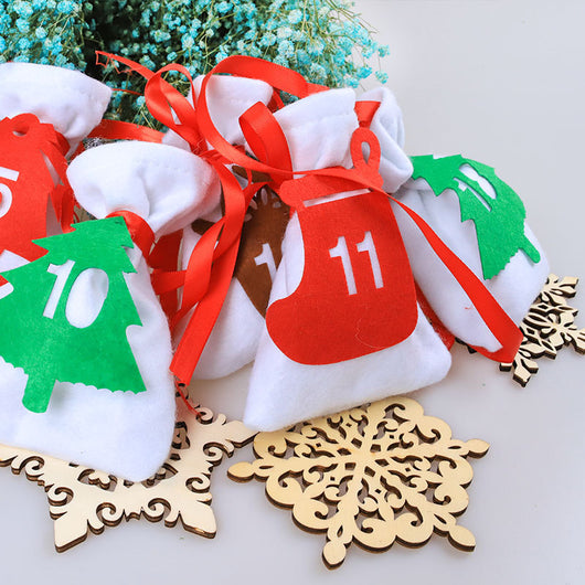 Bolsa Calendario de Adviento Navideño 11x16cm para Colgar - Image 8