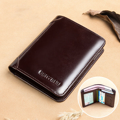 Billetera Vertical Tri-fold de Cuero Mate para Hombre - Image 17