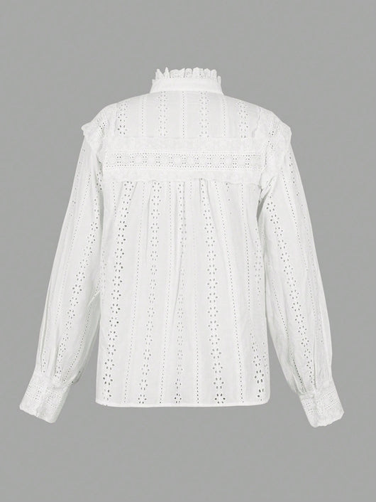 Blusa Resort Calada con Bordado y Diseño Hueco - Image 13