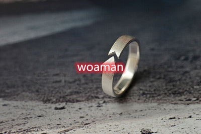 Anillo de Pareja en Plata Esterlina con Diseño de Flecha Cepillada - Image 6