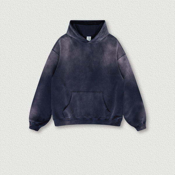 Sudadera Vintage Americana con Capucha y Efecto Desgastado Bayoneta