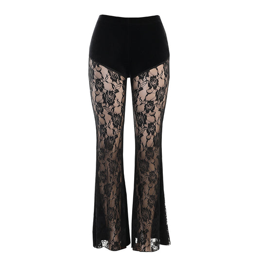 Shorts Casuales para Mujer con Encaje Transparente y Malla - Image 2