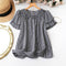 Blusa Bohemia de Lino Cuello Redondo Talla Grande Efecto Reductor