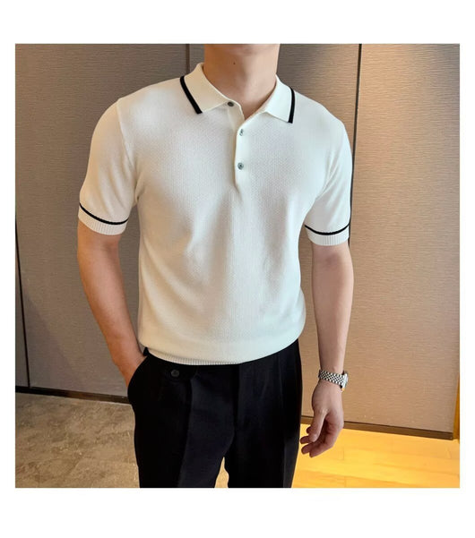 Camisa Suelta de Punto Casual para Hombre - Manga Corta Cómoda - Image 9