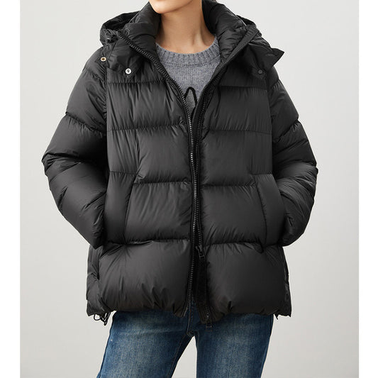 Chaqueta Acolchada Corta para Mujer con Capucha Desmontable - Image 2