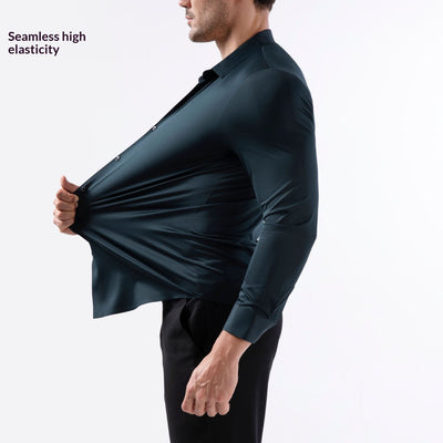 Camisa Manga Larga Sin Costuras Elástica Antiarrugas Efecto Hielo para Hombre - Image 15