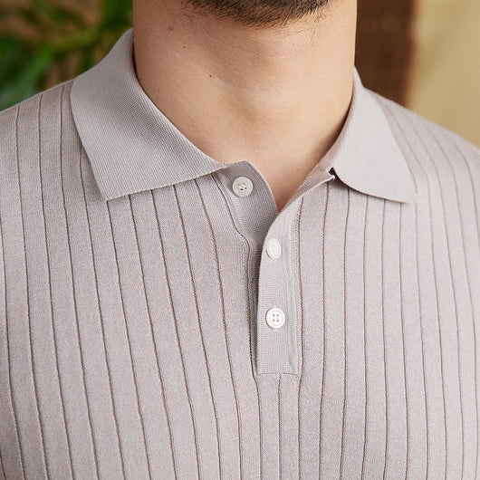 Polo Slim Fit con Rayas Hundidas en Tencel Algodón - Camiseta Transpirable - Image 17