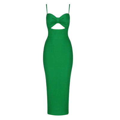 Vestido Largo Bandage Elegante con Escote V y Diseño Hueco en Cintura - Image 11