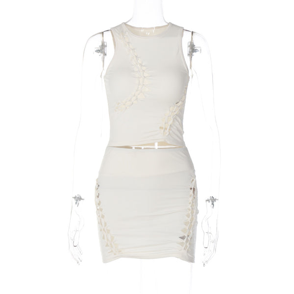 Vestido Liso sin Mangas Cuello Redondo - Image 3