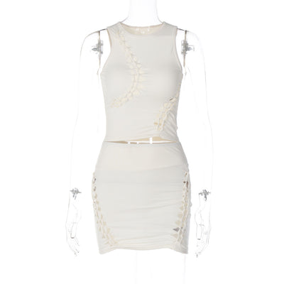 Vestido Liso sin Mangas Cuello Redondo - Image 3