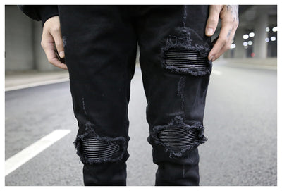 Jeans Slim Fit Elásticos con Parches de Costura PU - Image 14