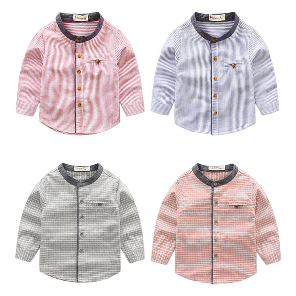 Camisa de Cuello Alto a Rayas para Niños y Bebés