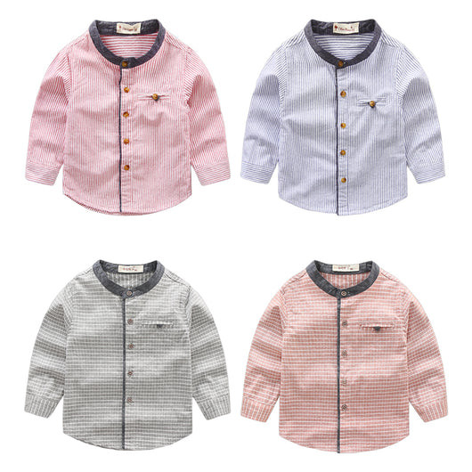 Camisa de Cuello Alto a Rayas para Niños y Bebés