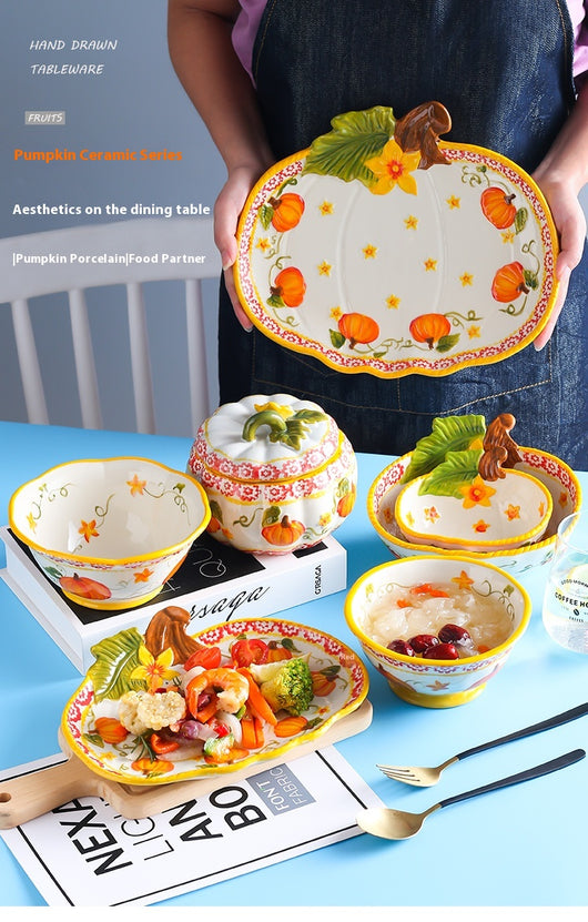 Juego de Tazones de Calabaza para Fideos y Platos Decorativos - Image 23